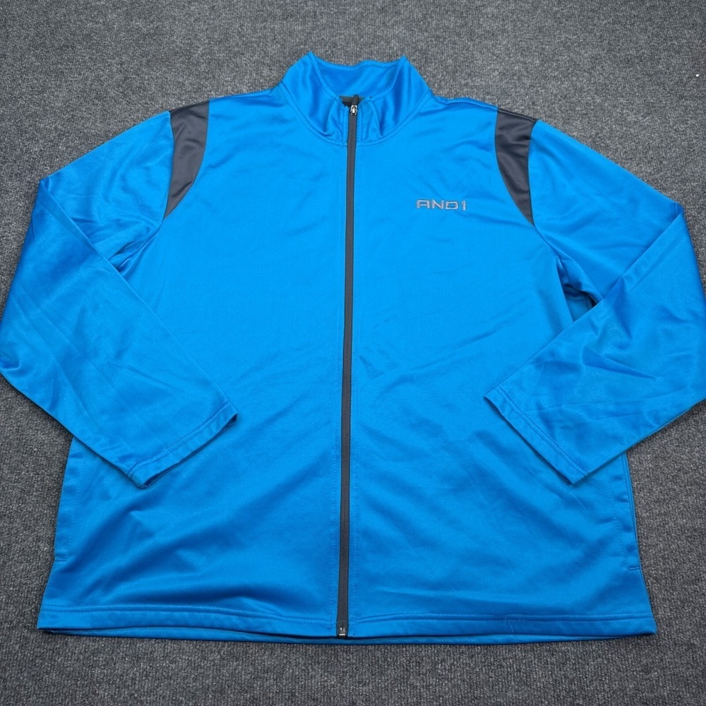 Vintage Y2K AND1 Lightweight Jacket Mens Size 2XLβ XXL Blue Full Zip Embroidered - Picture 4 of 15